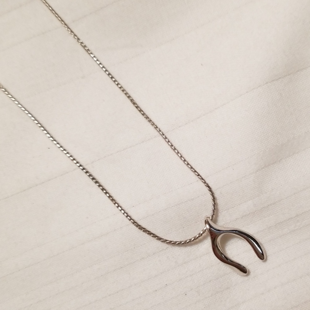 Avon Silver Wish Bone Necklace